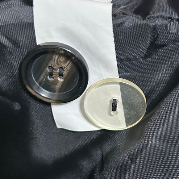 H&M Women's Pea Coat Jacket 12 Taupe Beige Casual Double Breast Button High Neck - Picture 9 of 14